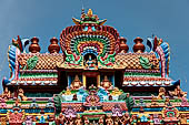 The great Chola temples of Tamil Nadu - The Sri Ranganatha Temple of Srirangam. Detail of the gopura of the North entrance to the temple. 